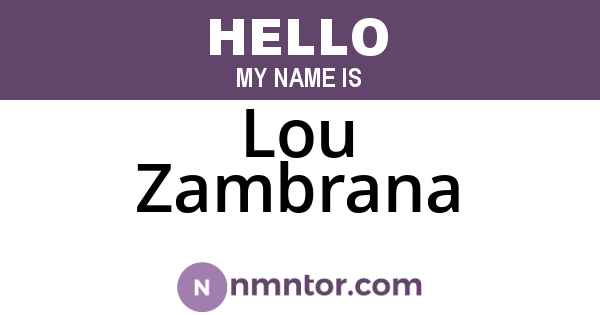 Lou Zambrana