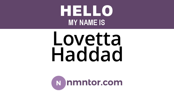Lovetta Haddad