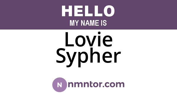 Lovie Sypher