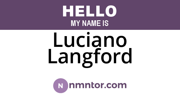 Luciano Langford
