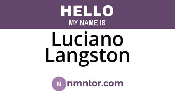 Luciano Langston