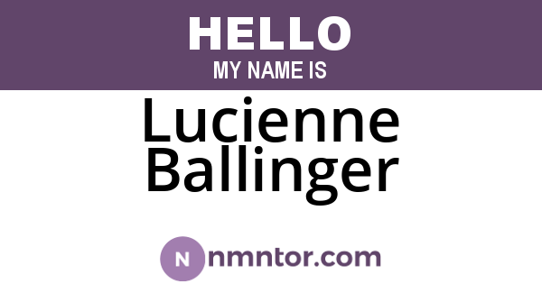 Lucienne Ballinger