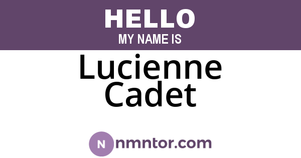 Lucienne Cadet