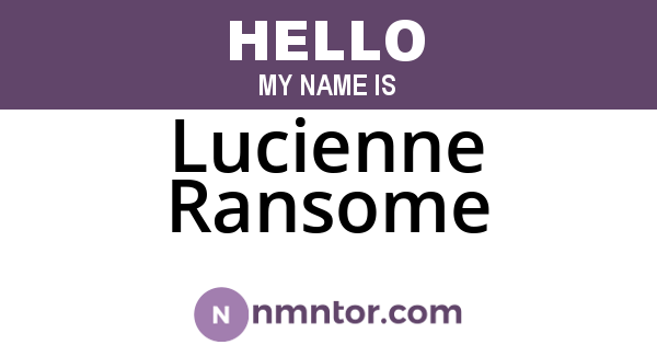 Lucienne Ransome