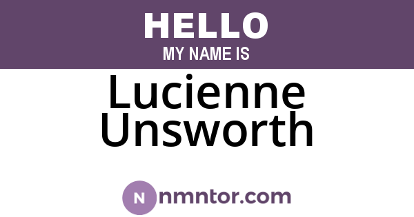 Lucienne Unsworth