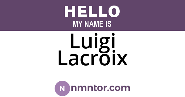 Luigi Lacroix