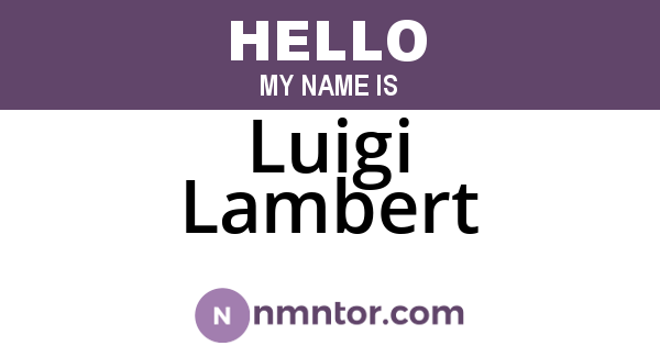 Luigi Lambert