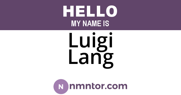 Luigi Lang