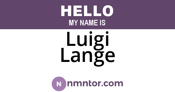 Luigi Lange
