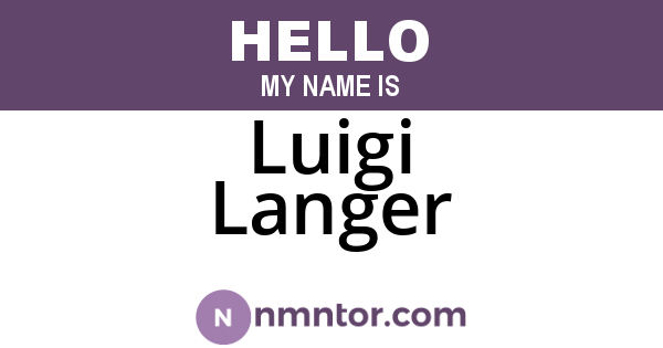 Luigi Langer