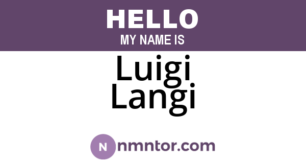 Luigi Langi