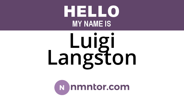 Luigi Langston