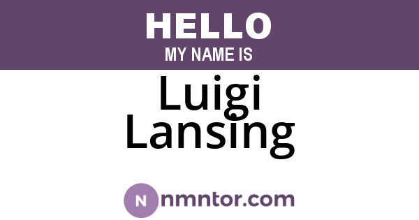 Luigi Lansing