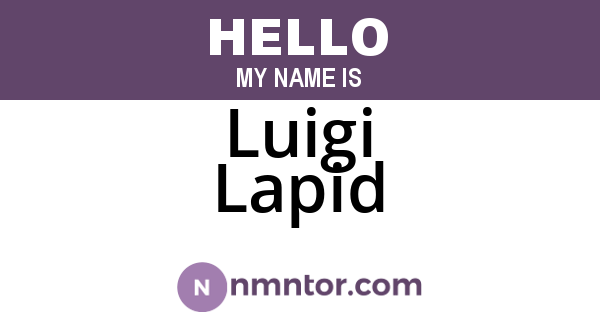 Luigi Lapid