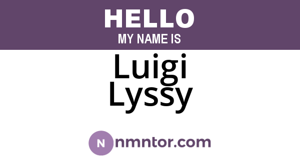 Luigi Lyssy