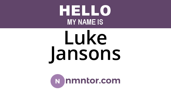 Luke Jansons