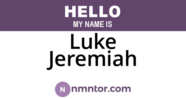 Luke Jeremiah