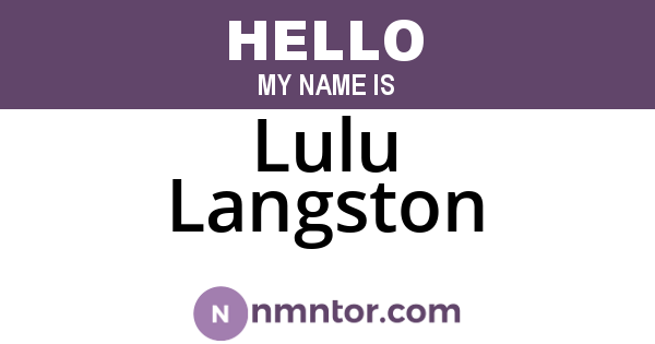 Lulu Langston
