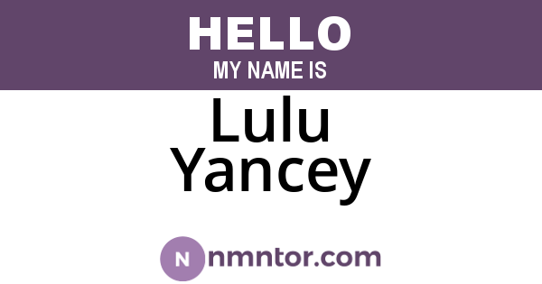 Lulu Yancey