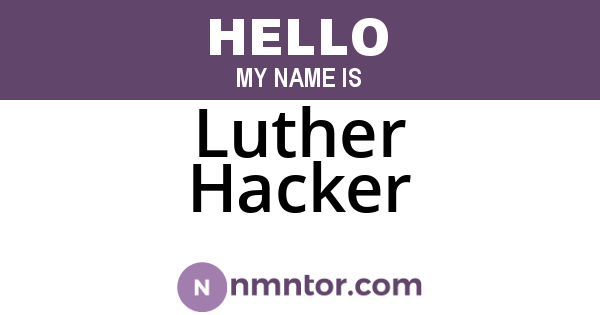 Luther Hacker
