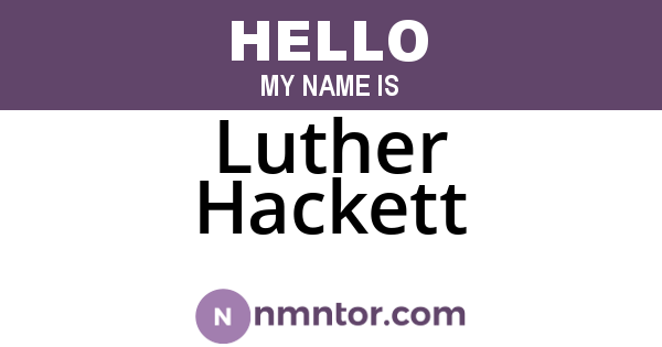 Luther Hackett