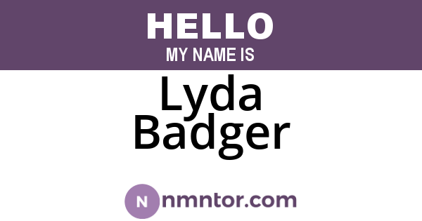 Lyda Badger