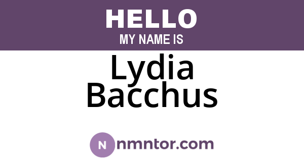Lydia Bacchus