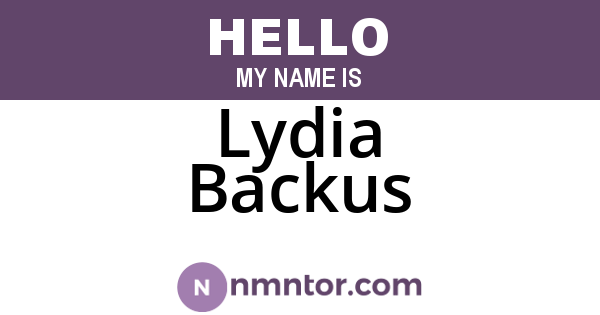 Lydia Backus