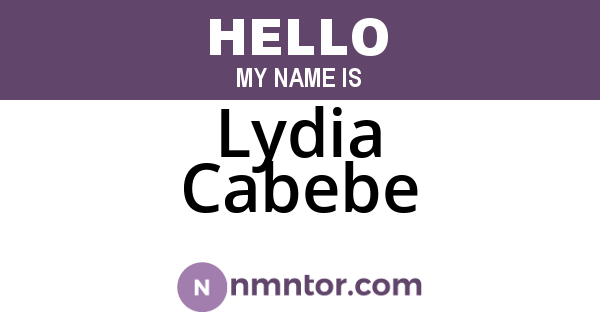Lydia Cabebe
