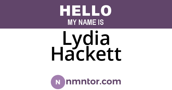 Lydia Hackett