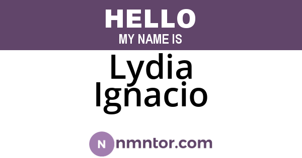 Lydia Ignacio