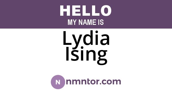Lydia Ising