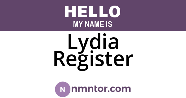 Lydia Register