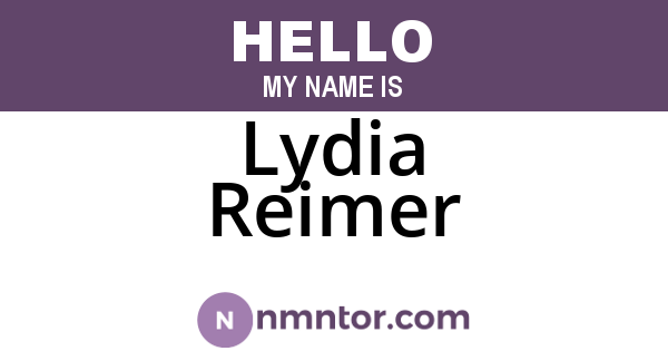 Lydia Reimer
