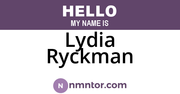 Lydia Ryckman