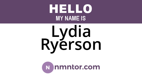 Lydia Ryerson