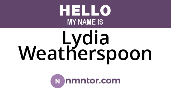 Lydia Weatherspoon