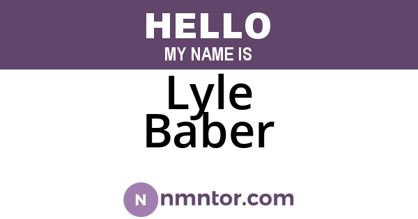 Lyle Baber
