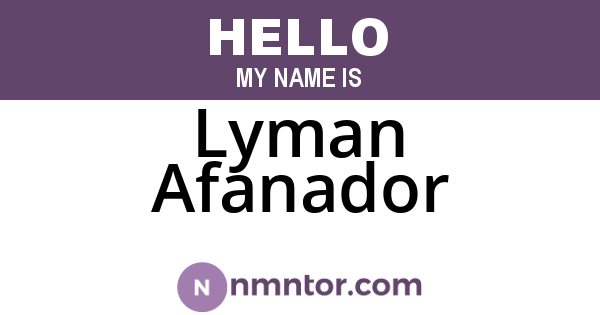 Lyman Afanador