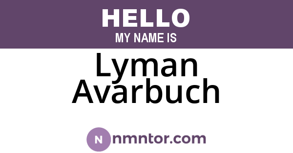 Lyman Avarbuch