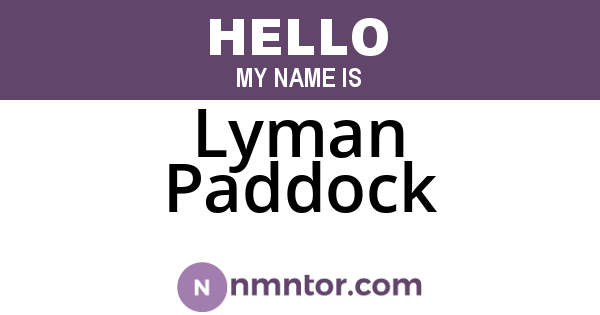 Lyman Paddock