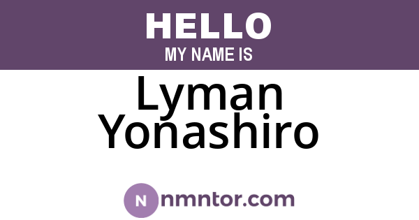 Lyman Yonashiro