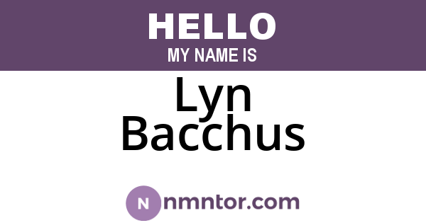 Lyn Bacchus