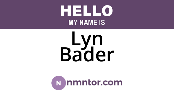 Lyn Bader