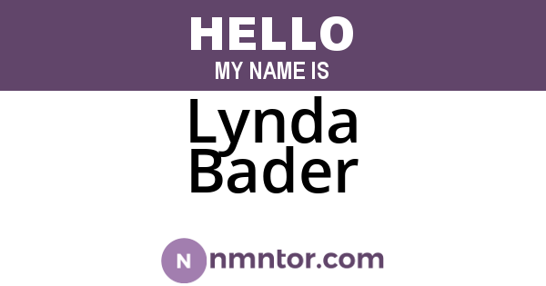 Lynda Bader