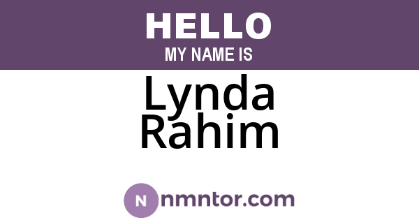 Lynda Rahim
