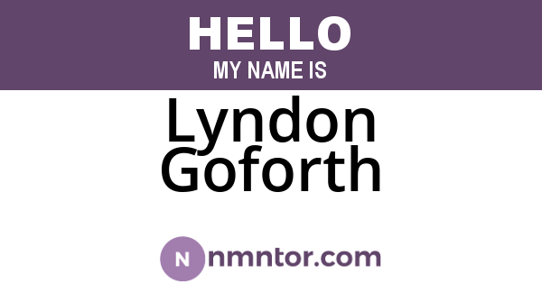 Lyndon Goforth