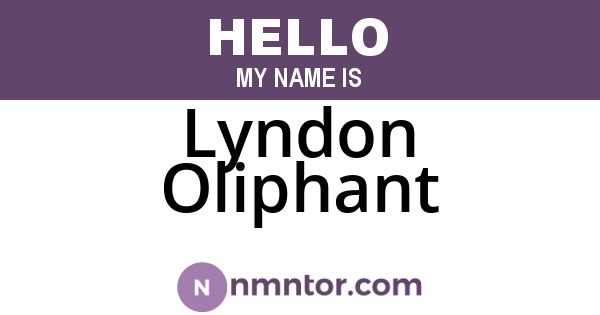 Lyndon Oliphant