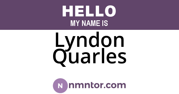 Lyndon Quarles