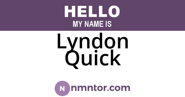 Lyndon Quick